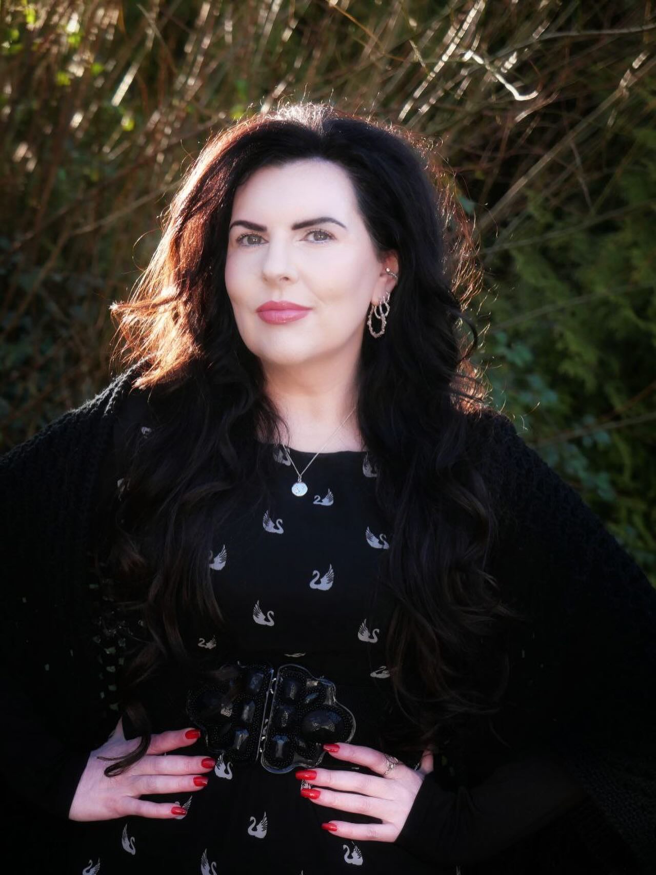 I am passionate about Irish design and crafts. One of my favourite makers is @janicebyrnegoldsmith .⁣
⁣
Janice’s 𝗜𝗻𝘁𝗼 𝘁𝗵𝗲 𝗪𝗼𝗼𝗱𝘀 collection pairs perfectly with my 𝗧𝗵𝗲 𝗠𝗼𝗿𝗿𝗶𝗴𝗮𝗻 handmade hug shrug cardigan 🐦‍⬛. ⁣
⁣
Of course I had to wear a swan dress to honour the swan queen (Janice is a founding member of @kildarewildliferescue and regularly uses her beautiful jewellery to fundraise). 🦢⁣
⁣
Jewellery all by @janicebyrnegoldsmith ⁣
⁣
Earrings: 𝗜𝗻𝘁𝗼 𝘁𝗵𝗲 𝗪𝗼𝗼𝗱𝘀 𝗛𝗮𝘄𝘁𝗵𝗼𝗿𝗻 𝗛𝗼𝗼𝗽𝘀 (in all 3 sizes)⁣
Ring: 𝗜𝗻𝘁𝗼 𝘁𝗵𝗲 𝗪𝗼𝗼𝗱𝘀 𝗦𝗲𝗹𝗳-𝗟𝗼𝘃𝗲⁣
Necklace: Custom made star pendant ⁣
⁣
Cardigan: 𝗧𝗵𝗲 𝗠𝗼𝗿𝗿𝗶𝗴𝗮𝗻 crocheted hug shrug by me⁣
Dress: A|Wear and is about 12 or 13 years old⁣
Belt: Dunnes circa 2008

#irishmade #irishdesign #handmade #madeinireland