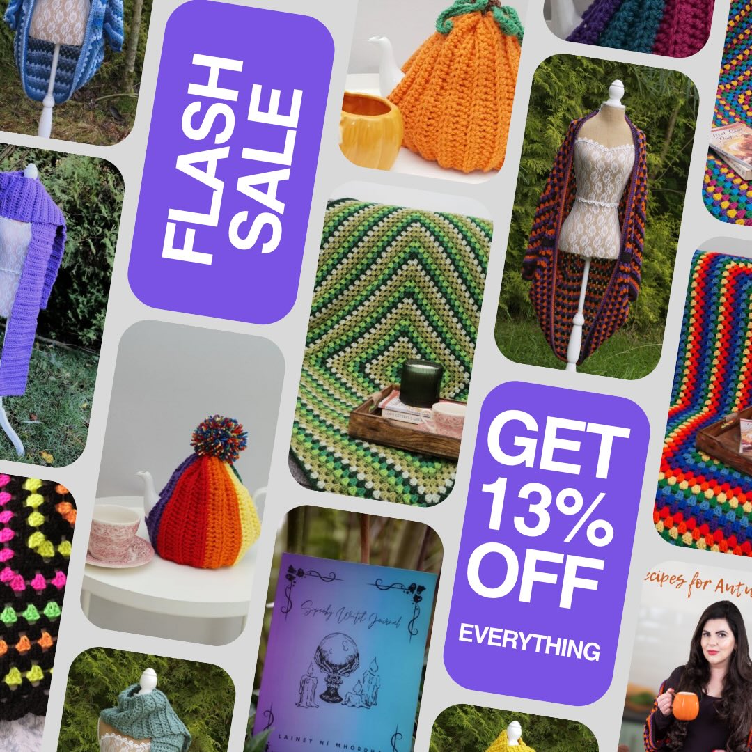 Flash sale: 13% off everything for Friday the 13th
Use code Friday13 until Tuesday
#irishcrafts #handmade #irishwriter